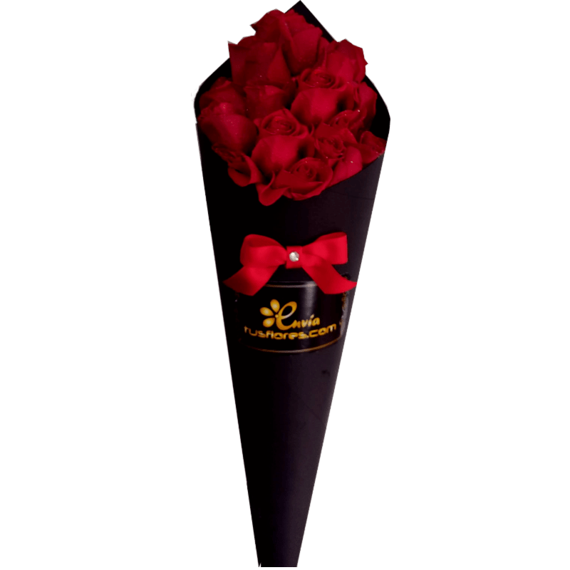 Cono De 12 Rosas | ENVIATUSFLORES